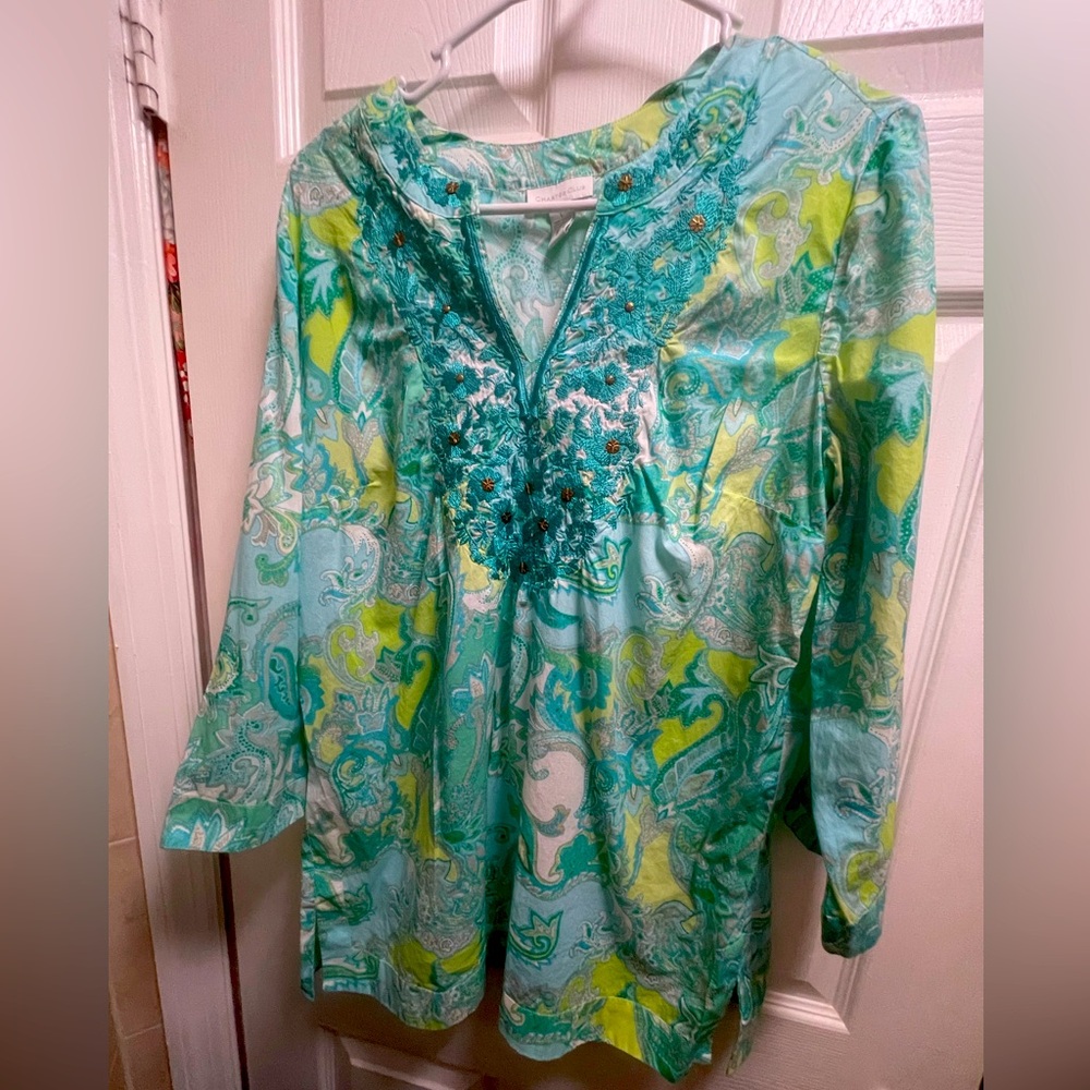 Pastel Paisley Embroidered Tunic